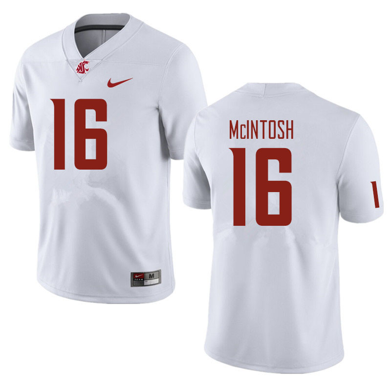 Men #16 Deon McIntosh Washington State Cougars Football Jerseys Sale-White